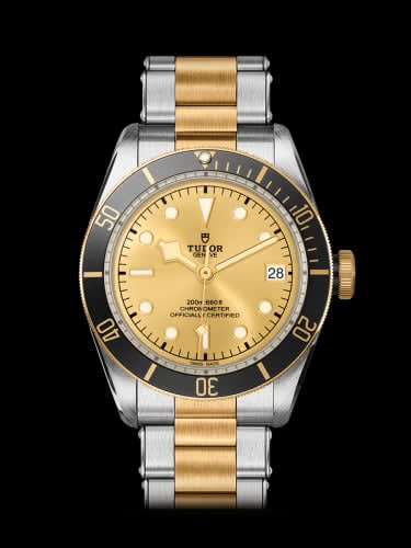 Tudor Heritage Black Bay Black S&amp;G / Stainless Steel / Yellow Gold / Champagne / Bracelet