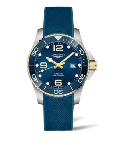 Longines HydroConquest 43 Automatic Stainless Steel - Yellow Gold / Blue / Rubber