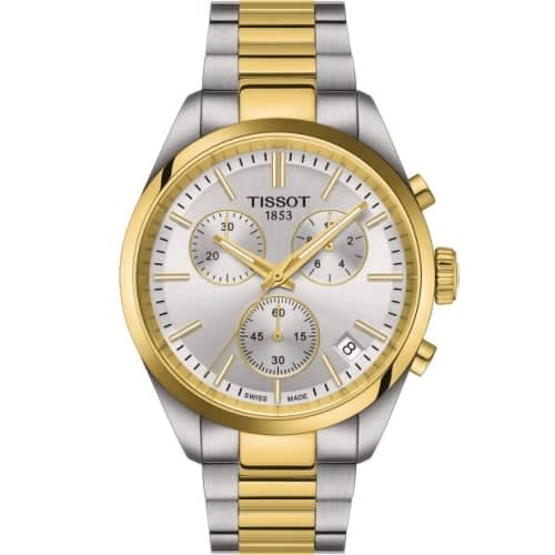 Tissot PR 100 Quartz Chronograph Stainless Steel - Yellow Gold / Silver / Bracelet