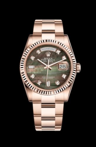 Rolex Day-Date 36 Everose Fluted / Oyster / Tahitian MOP