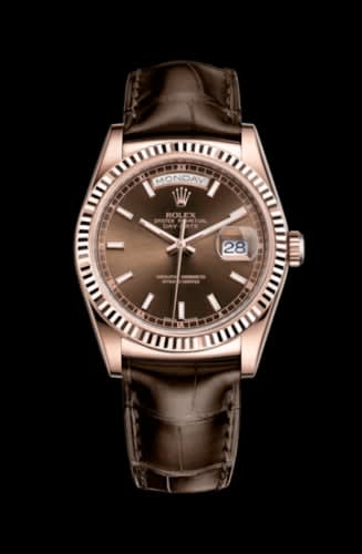 Rolex Day-Date 36 Everose / Strap / Chocolate