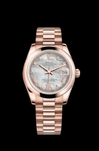 Rolex Datejust 31 Everose Domed / President / MOP Roman