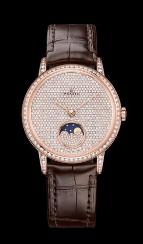 Zenith Elite Lady Moonphase Rose Gold / Diamond / Alligator