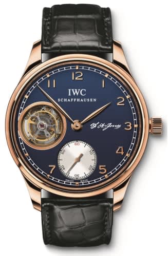 IWC Schaffhausen Portugieser Tourbillon Hand-Wound F.A. Jones Rose Gold / Blue