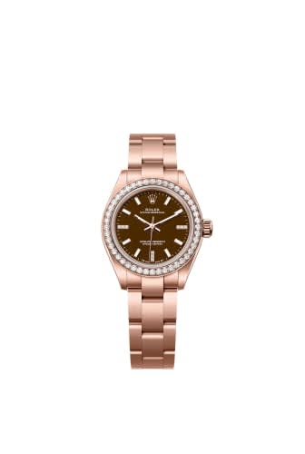 Rolex Oyster Perpetual 28 Everose Gold - Diamond / Brown