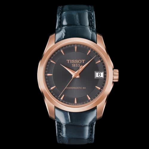 Tissot Couturier Powermatic 80 32 Rose Gold PVD / Grey / Strap