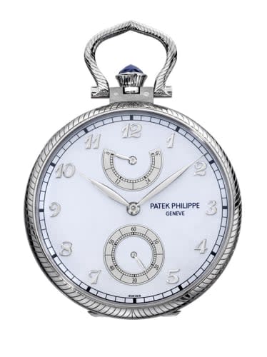 Patek Philippe Pocket Watch Lepine Power Reserve White Gold / Horses