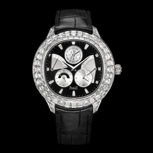 Piaget Emperador Coussin Perpetual Calendar White Gold Diamond Black