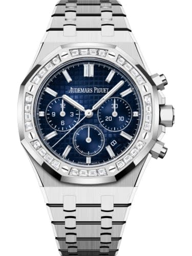 Audemars Piguet Royal Oak Chronograph 38 White Gold - Diamond / Smoked Blue