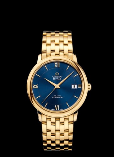 Omega De Ville Prestige Co-Axial 36.8 Yellow Gold / Blue / Bracelet
