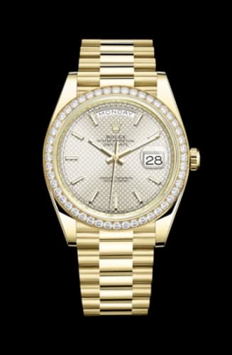 Rolex Day-Date 40 Yellow Gold / Diamond / Silver