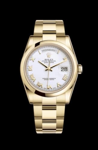 Rolex Day-Date 36 Yellow Gold Domed / Oyster / White Roman