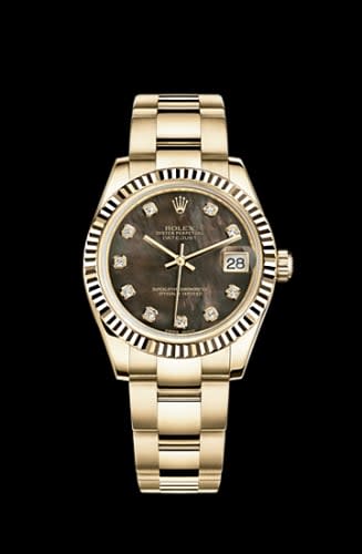 Rolex Datejust 31 Yellow Gold Fluted / Oyster / Black MOP