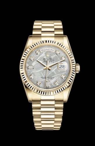 Rolex Day-Date 36 Yellow Gold Fluted / President / Meteorite