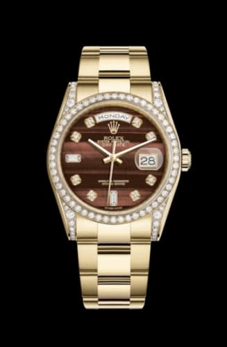 Rolex Day-Date 36 Yellow Gold Diamonds / Oyster / Bull's Eye