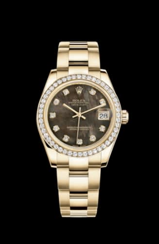 Rolex Datejust 31 Yellow Gold Diamond / Oyster / Black MOP