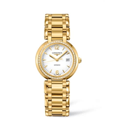 Longines PrimaLuna Automatic 30 Yellow Gold Diamonds Arabic