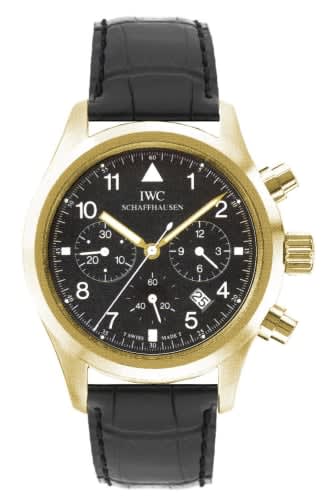 IWC Schaffhausen Pilot's Watch Chronograph Mecaquartz Yellow Gold / Black / Strap