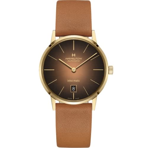 Hamilton Intra-Matic 38 Yellow Gold / Brown