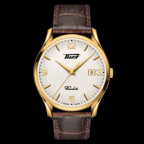 Tissot Visodate Quartz 40 Yellow Gold PVD / Silver / Strap