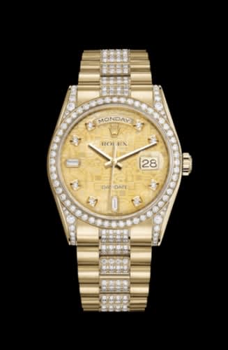 Rolex Day-Date 36 Yellow Gold Diamonds / President Diamonds / Champagne Computer