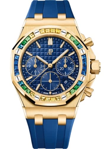 Audemars Piguet Royal Oak OffShore 26231 Lady Chronograph Yellow Gold - Rainbow / Blue