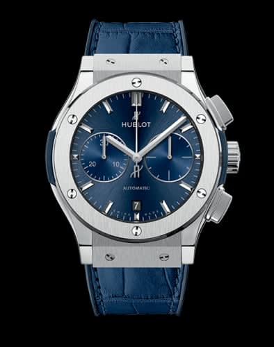 Hublot Classic Fusion 45 Chronograph Titanium / Blue / Alligator