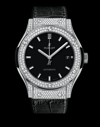 Hublot Classic Fusion 45 Titanium Pavé / Black / Diamond