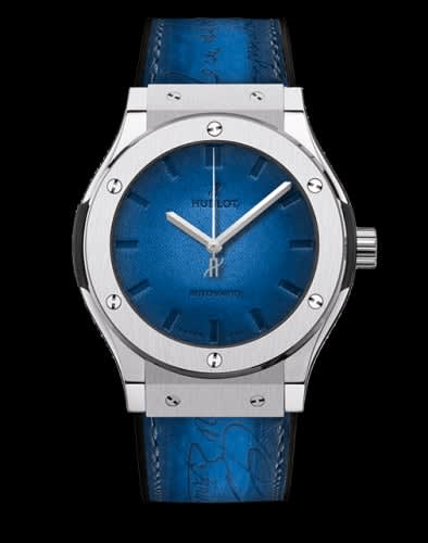 Hublot Classic Fusion 45 Berluti Scritto Titanium / Blue