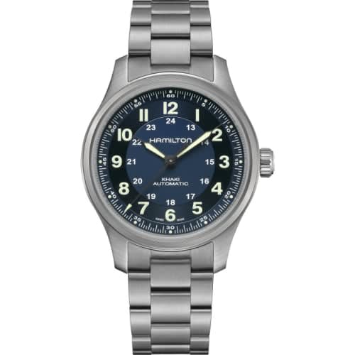 Hamilton Khaki Field Titanium Auto 42 / Blue / Bracelet