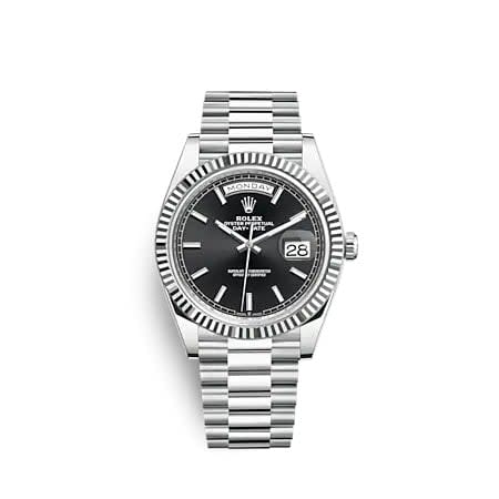 Rolex Day-Date 40 Platinum - Fluted / Black