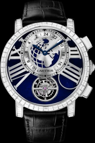 Cartier Rotonde de Cartier Earth and Moon Platinum / Baguette