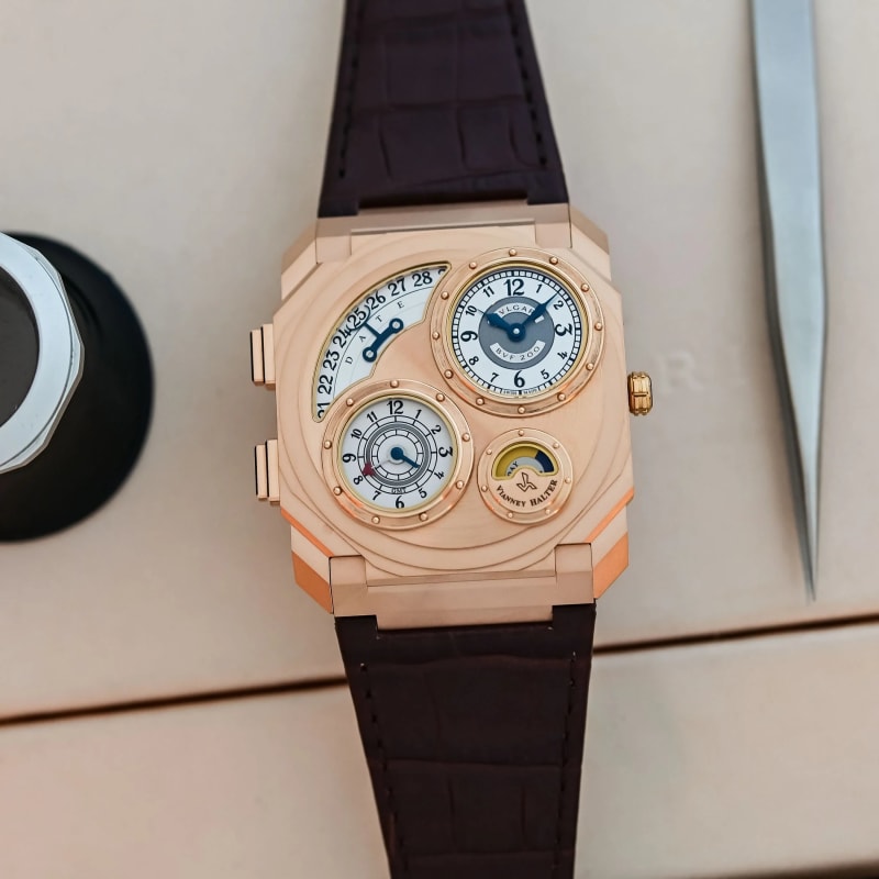 Bulgari Octo Finissimo Dual Time x Vianney Halter Rose Gold