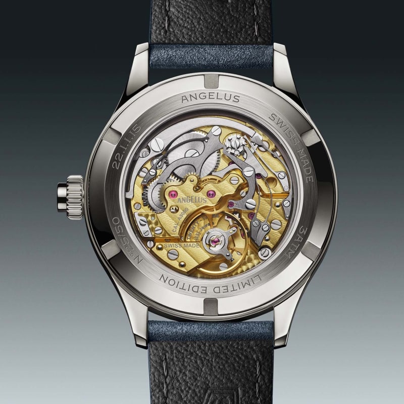 Angelus Chronographe Tachymètre Steel Pink