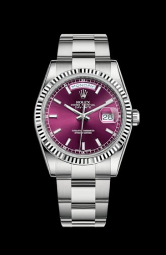 Rolex Day-Date 36 White Gold / Oyster / Cherry