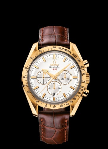Omega Speedmaster Broad Arrow 1957 Yellow Gold / Silver