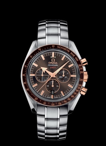 Omega Speedmaster Broad Arrow 1957 Stainless Steel / Red Gold / Brown / Bracelet
