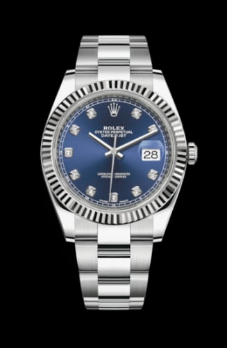 Rolex Datejust 41 Stainless Steel Fluted / Oyster / Blue - Diamond