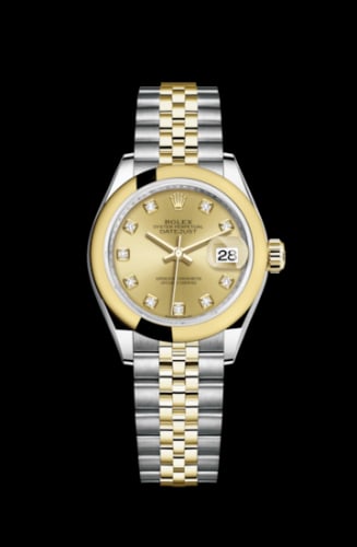 Rolex Lady-Datejust 28 Rolesor Yellow Domed / Jubilee / Champagne Diamond