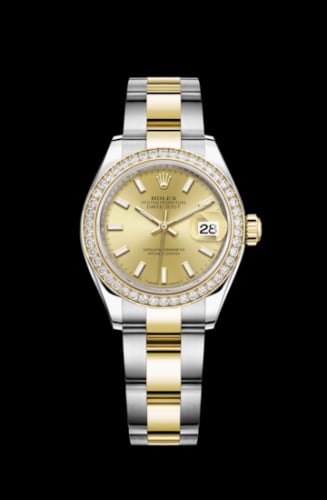 Rolex Lady-Datejust 28 Rolesor Yellow Diamond / Oyster / Champagne