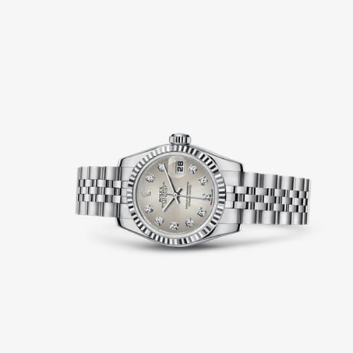 Rolex Lady-Datejust 26 Fluted Silver Diamonds Jubilee
