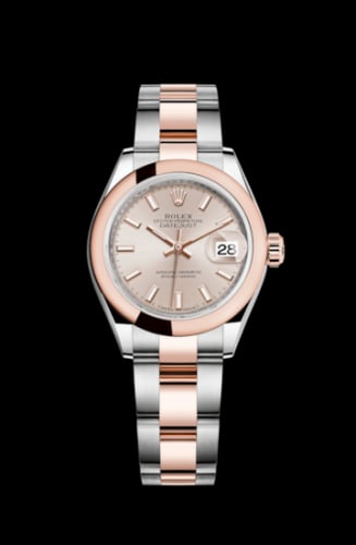 Rolex Lady-Datejust 28 Rolesor Rose Domed / Oyster / Sundust