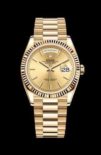 Rolex Day-Date 36 Yellow Gold / Fluted / Champagne / President