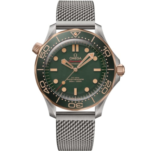Omega Seamaster Diver 300M Master Co-Axial 42 Titanium - Bronze Gold / Green / Bracelet