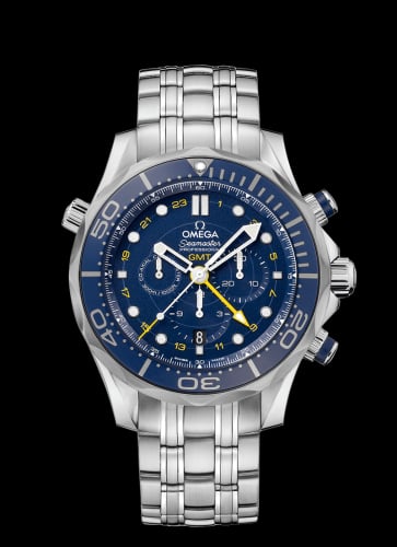 Omega Seamaster Diver 300M Co-Axial 44 GMT Chronograph Stainless Steel / Blue / Bracelet