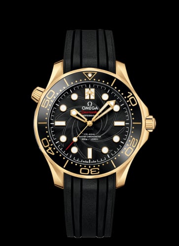 Omega Seamaster Diver 300M Master Co-Axial 42 James Bond Yellow Gold / Black / Rubber