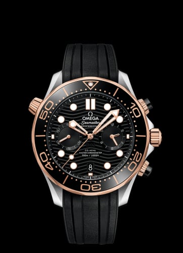 Omega Seamaster Diver 300M Master Co-Axial 44 Chronograph Stainless Steel / Sedna Gold / Black / Rubber