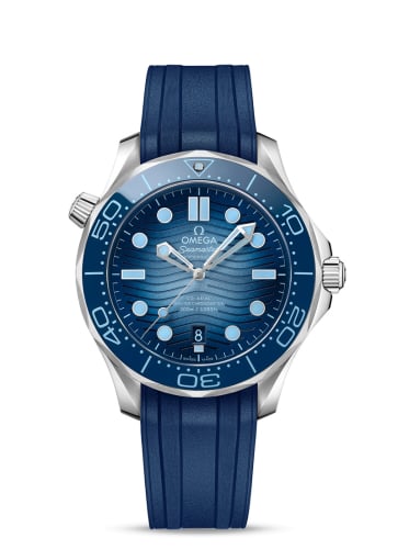 Omega Seamaster Diver 300M Master Co-Axial 42 Stainless Steel / Summer Blue / Rubber