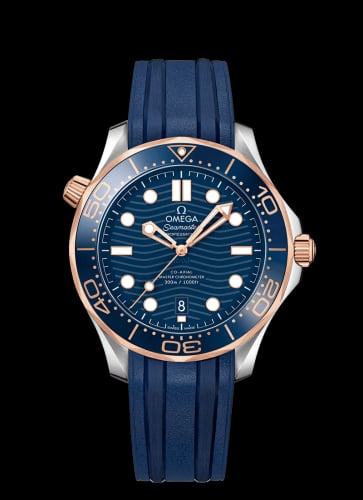 Omega Seamaster Diver 300M Master Co-Axial 42 Stainless Steel / Sedna Gold / Blue / Rubber