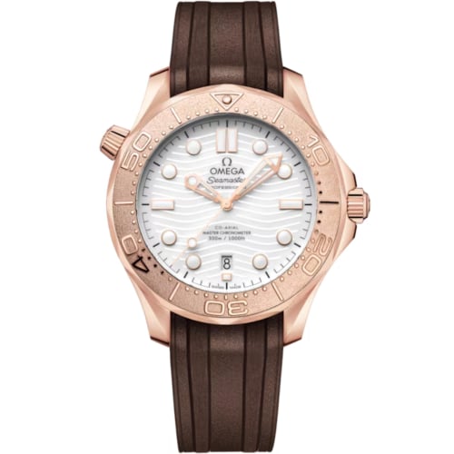 Omega Seamaster Diver 300M Master Co-Axial 42 Sedna Gold / White / Rubber
